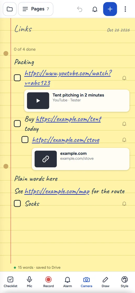 Padd notepad on a phone